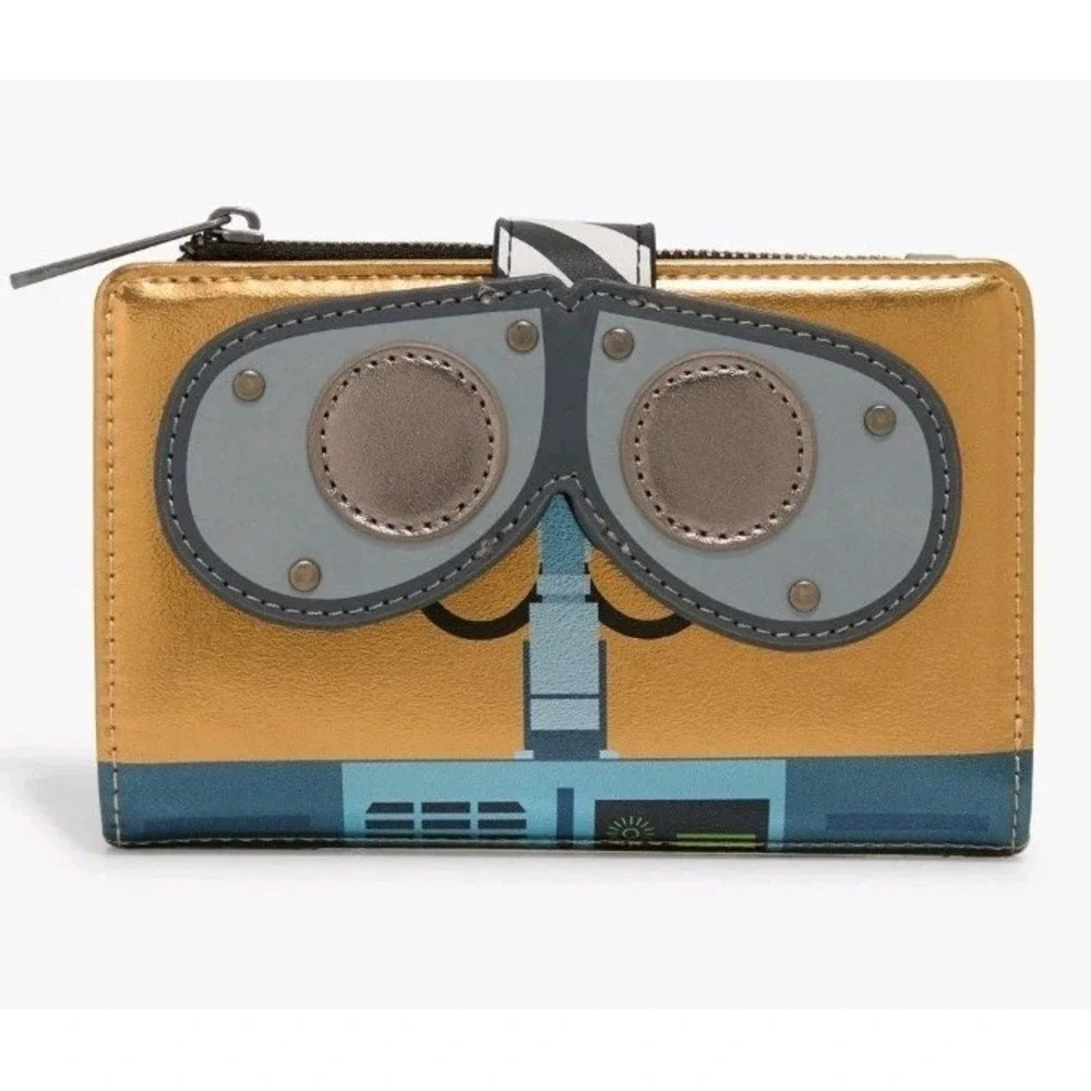 NWT‎ Loungefly Disney Pixar WALL-E Metallic WALL-E Figural Backpack & WALLET!